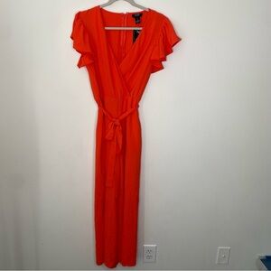 MSK Jumpsuit Orange Crop Wide Leg M